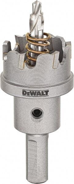 DeWALT - 1-1/8" Diam, 1/4" Cutting Depth, Hole Saw - Carbide-Tipped Saw, Toothed Edge - Exact Tool & Supply
