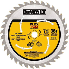 DeWALT - 7-1/4" Diam, 15.88mm Arbor Hole Diam, 36 Tooth Wet & Dry Cut Saw Blade - Steel, Smooth Action, Standard Round Arbor - Exact Tool & Supply