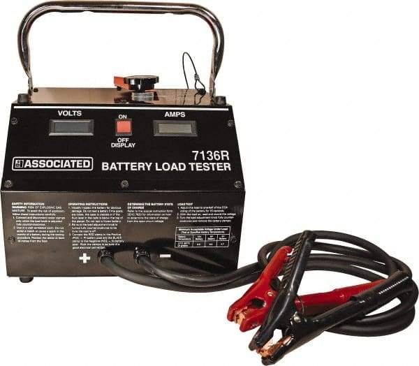 Associated Equipment - 6/8/12 Volt Digital Battery Tester - 0 to 2,000 CCA Range, 5' Cable - Exact Tool & Supply