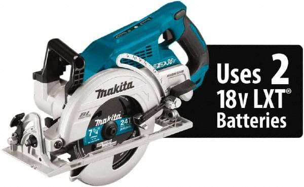 Makita - 18 Volt, 6-1/2" Blade, Cordless Circular Saw - 6,300 RPM, Lithium-Ion Batteries Not Included - Exact Tool & Supply