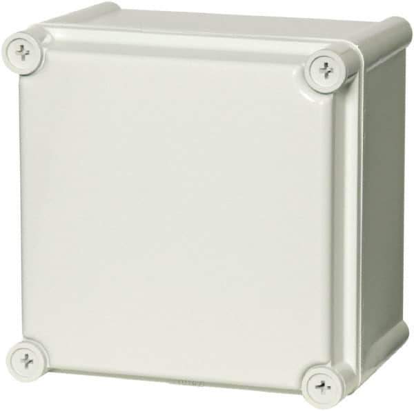 Fibox - Polycarbonate Standard Enclosure Screw Cover - NEMA 1, 3, 3S, 4, 4X, 6, 6P, 12, 7.09" Wide x 7.48" High x 7.48" Deep, Impact Resistant - Exact Tool & Supply