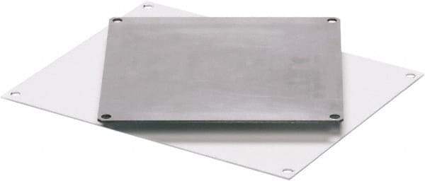 Fibox - 16" OAW x 14" OAH White Painted Electrical Enclosure Back Panel - 16" x 14" Box, Steel, Use with ARCA 16148 - Exact Tool & Supply