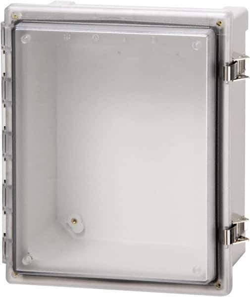Fibox - Polycarbonate Standard Enclosure Hinge Cover - NEMA 4, 4X, 6, 6P, 12, 13, 12" Wide x 14" High x 7" Deep, Impact, Moisture & Corrosion Resistant, Dirt-tight & Dust-tight - Exact Tool & Supply