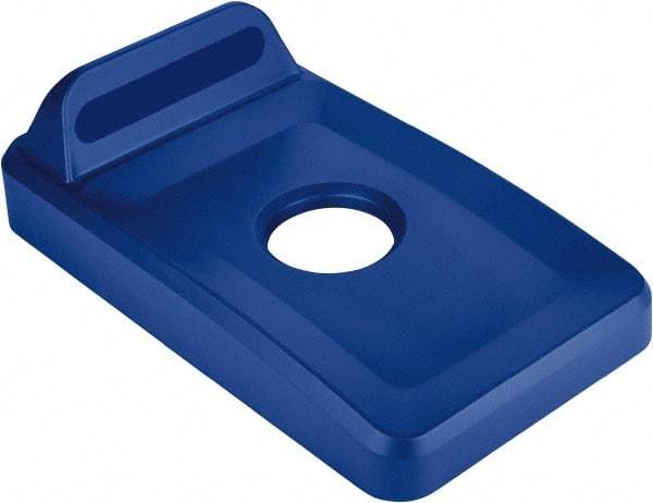 Rubbermaid - Rectangle Lid for Use with 23 Gal Rectangular Recycle Containers - Blue, Polypropylene, For Slim Jim Trash Cans - Exact Tool & Supply