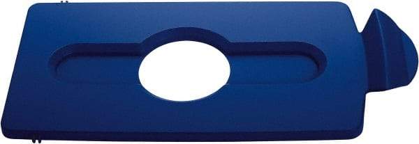 Rubbermaid - Rectangle Lid for Use with 23 Gal Rectangular Recycle Containers - Blue, Polypropylene, For Slim Jim Trash Cans - Exact Tool & Supply