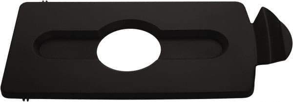 Rubbermaid - Rectangle Lid for Use with 23 Gal Rectangular Recycle Containers - Black, Polypropylene, For Slim Jim Trash Cans - Exact Tool & Supply