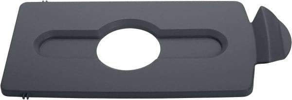 Rubbermaid - Rectangle Lid for Use with 23 Gal Rectangular Recycle Containers - Gray, Polypropylene, For Slim Jim Trash Cans - Exact Tool & Supply