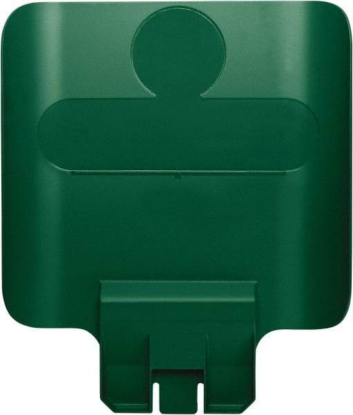 Rubbermaid - Square Lid for Use with 23 Gal Rectangular Recycle Containers - Green, Polypropylene, For Slim Jim Trash Cans - Exact Tool & Supply