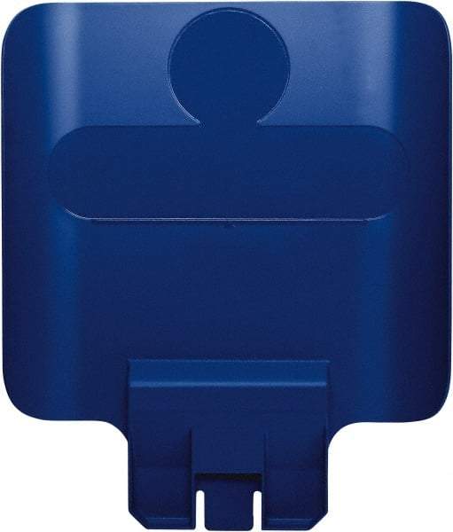 Rubbermaid - Square Lid for Use with 23 Gal Rectangular Recycle Containers - Blue, Polypropylene, For Slim Jim Trash Cans - Exact Tool & Supply