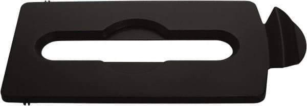 Rubbermaid - Rectangle Lid for Use with 23 Gal Rectangular Recycle Containers - Black, Polypropylene, For Slim Jim Trash Cans - Exact Tool & Supply