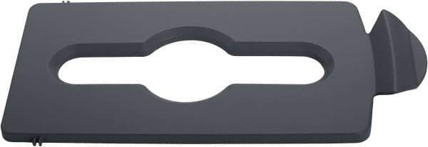 Rubbermaid - Rectangle Lid for Use with 23 Gal Rectangular Recycle Containers - Gray, Polypropylene, For Slim Jim Trash Cans - Exact Tool & Supply