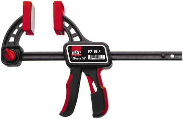 Bessey - 6" Capacity, 2-3/8" Throat Depth, Carbon Steel Bar Clamp - 150 Lb Clamping Pressure - Exact Tool & Supply