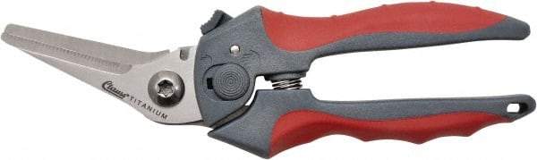 Clauss - 2" Length of Cut, Right Pattern Multi-Purpose Snip - 8" OAL, Ergonomic Non-Slip Grip Handle, Stainless Steel Blade - Exact Tool & Supply