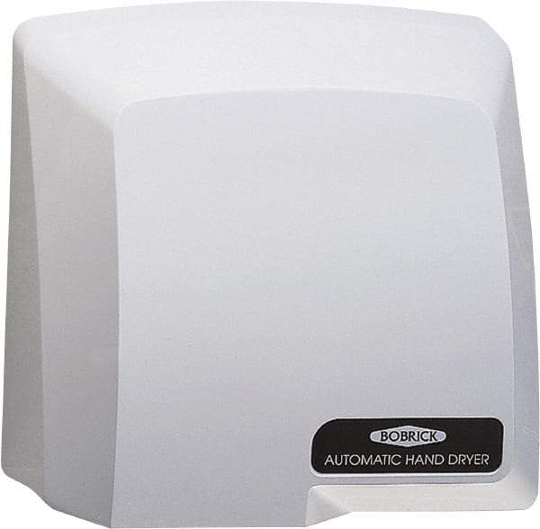 Bobrick - 1725 Watt Gray Finish Electric Hand Dryer - 115 Volts, 13 Amps, 9-5/8" Wide x 11.13" High x 5-7/16" Deep - Exact Tool & Supply
