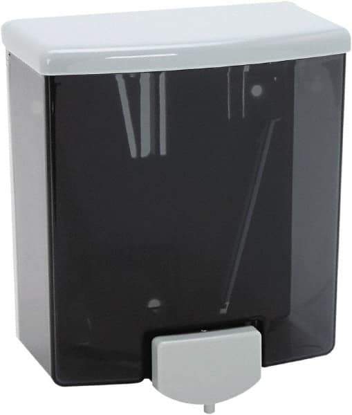 Bobrick - 40 oz Liquid Hand Soap Dispenser - Plastic, Wall Mounted, Black & Gray - Exact Tool & Supply