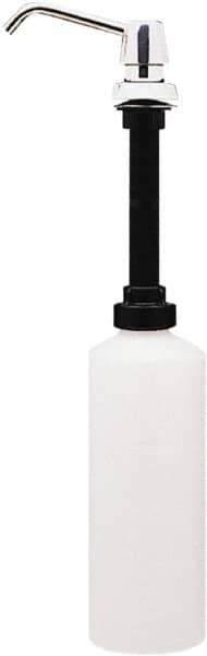 Bobrick - 34 oz Liquid Soap Dispenser Hardware - Plastic, Polyethylene & Stainless Steel, Counter Mounted, Chrome & Stainless Steel - Exact Tool & Supply