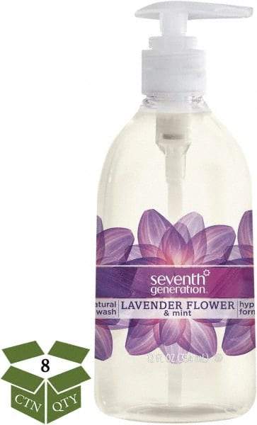 Seventh Generation - 12 oz Pump Bottle Liquid Soap - Clear, Lavender Flower & Mint Scent - Exact Tool & Supply