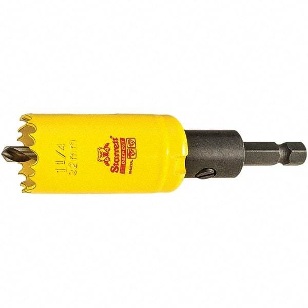 Starrett - 1-1/4" Diam, 2" Cutting Depth, Hole Saw - High Speed Steel Saw, Toothed Edge - Exact Tool & Supply