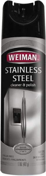 Weiman - 17 fl oz Aerosol Stainless Steel Cleaner & Polish - Unscented, Can Container - Exact Tool & Supply