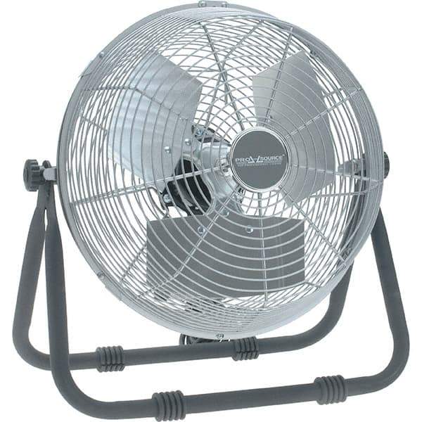 PRO-SOURCE - 12" Blade, 1/12 hp, 1,650, 2,300 & 2,750 CFM, Low Floor Stand Industrial Circulation Fan - Floor Stand, 120 Volts, 1.1 Amps, 3 Speed - Exact Tool & Supply