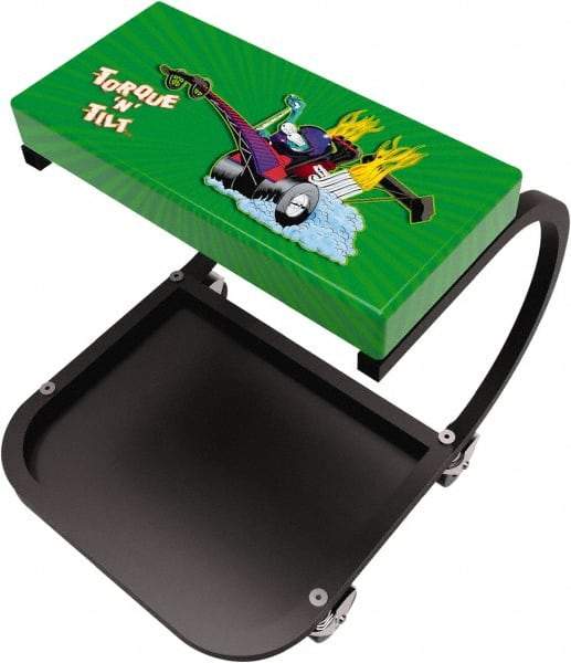 Whiteside - 380 Lb Capacity, 4 Wheel Creeper Seat with Tray - Steel, 15-1/2" Long x 19" High x 14" Wide - Exact Tool & Supply