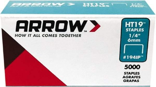 Arrow - 3/8" Wide High Carbon Steel Light-Duty Staples - 1/4" Leg Length - Exact Tool & Supply