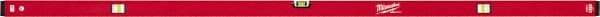 Milwaukee Tool - 72" Long 3 Vial Box Beam Level - Aluminum, Red, 1 Level & 2 Plumb Vials - Exact Tool & Supply
