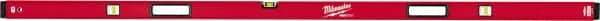 Milwaukee Tool - Magnetic 78" Long 3 Vial Box Beam Level - Aluminum, Red, 1 Level & 2 Plumb Vials - Exact Tool & Supply