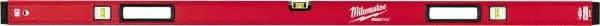 Milwaukee Tool - Magnetic 59" Long 3 Vial Box Beam Level - Aluminum, Red, 1 Level & 2 Plumb Vials - Exact Tool & Supply