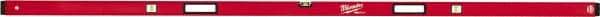 Milwaukee Tool - 96" Long 3 Vial Box Beam Level - Aluminum, Red, 1 Level & 2 Plumb Vials - Exact Tool & Supply