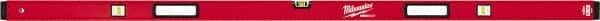 Milwaukee Tool - 72" Long 3 Vial Box Beam Level - Aluminum, Red, 1 Level & 2 Plumb Vials - Exact Tool & Supply