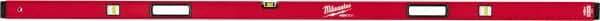 Milwaukee Tool - 78" Long 3 Vial Box Beam Level - Aluminum, Red, 1 Level & 2 Plumb Vials - Exact Tool & Supply