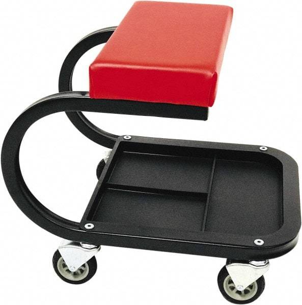Whiteside - 440 Lb Capacity, 4 Wheel Creeper Seat with Tray - Steel, 15-1/2" Long x 19" High x 14" Wide - Exact Tool & Supply