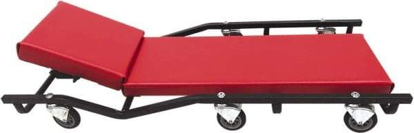 Whiteside - 660 Lb Capacity, 6 Wheel Creeper with Adjustable Headrest - Steel, 40" Long x 5-1/8" High x 17" Wide - Exact Tool & Supply