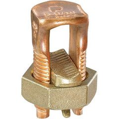 Panduit - 8 AWG, Copper Wire Compatible, Copper Alloy, Hex Split Bolt Connector - 3-3/4" OAL, 1.03" Wire Slot Diam, 26.162" Head Width - Exact Tool & Supply