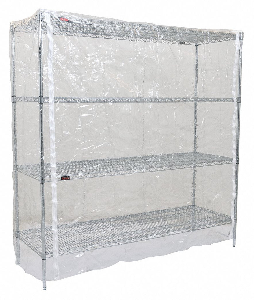 Clear Vinyl Zipper Cart Cover, 63"H x 60"L x 24"W