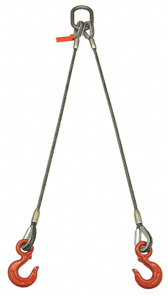 18 ft. Steel Two Leg Bridle 1/4" Diameter Wire Rope Sling