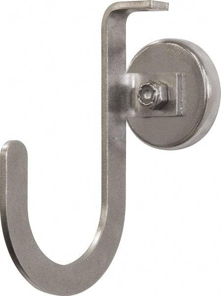 Mag-Mate - 42 Lb Capacity, 3-1/4" Projection, 304 Stainless Steel Magnetic J Hook - 5" OAL - Exact Tool & Supply