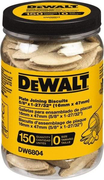DeWALT - Size 0 Biscuits - 150 Pieces, Tube - Exact Tool & Supply