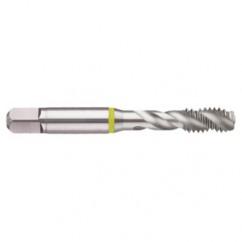 1-12 2B 4-Flute Cobalt Yellow Ring Semi-Bottoming 40 degree Spiral Flute Tap-Bright - Exact Tool & Supply
