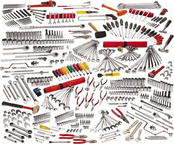 Proto - 497 Piece 1/4, 3/8 & 1/2" Drive Master Tool Set - Comes in Roller Cabinet with Top Chest - Exact Tool & Supply