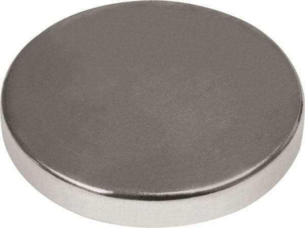 Mag-Mate - 1" Diam x 3/16" High Neodymium Rare Earth Magnet - 38.4 Lb Max Capacity, 180°F Max, Nickel Plated - Exact Tool & Supply