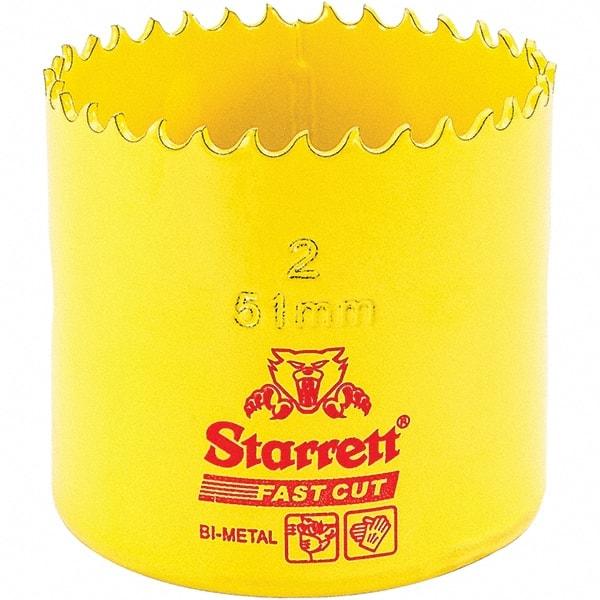 Starrett - 2" Diam, 1-5/8" Cutting Depth, Hole Saw - High Speed Steel Saw, Toothed Edge - Exact Tool & Supply