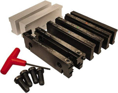 Jet Machining - 6" Jaw Width, " Jaw Height, Standard Vise Jaw Sets - Hardened Steel - Exact Tool & Supply