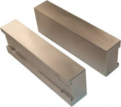 Jet Machining - 6" Wide x 2" High x 1-1/8" Thick, Flat/No Step Vise Jaw - Soft, Aluminum, Moveable Jaw, Compatible with 6" Vises - Exact Tool & Supply