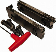 Jet Machining - 6" Wide x 1.71" High x 5/8" Thick, Flat/No Step Vise Jaw - Semi-Hard, Alloy Steel, Fixed Jaw, Compatible with 6" Vises - Exact Tool & Supply