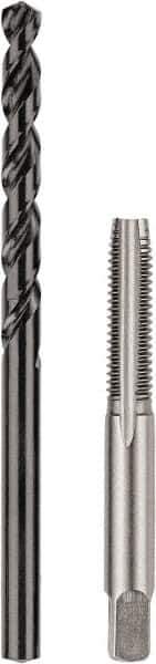 DeWALT - H to H Drill, M8x1.25 to M8x1.25 Tap, Hand Tap and Drill Set - Oxide Finish High Speed Steel Drills, Bright Finish Carbon Steel Taps, Taper Chamfer, 2 Piece Set - Exact Tool & Supply