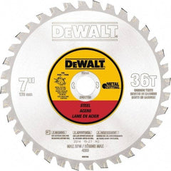 DeWALT - 7" Diam, 25/32" Arbor Hole Diam, 36 Tooth Wet & Dry Cut Saw Blade - Steel, Crosscutting Action, Standard Round Arbor - Exact Tool & Supply