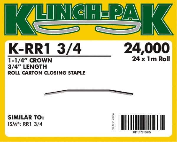 Klinch-Pak - 3/4" Long x 1-1/4" Wide, 0 Gauge Wide Crown Construction Staple - Steel, Copper Finish, Chisel Point - Exact Tool & Supply