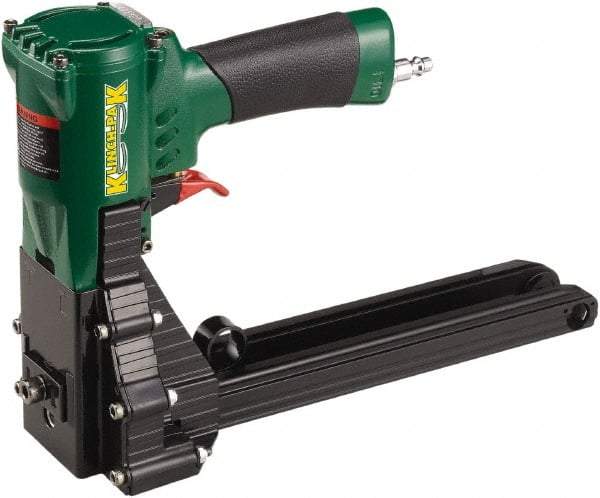 Klinch-Pak - Pneumatic Staple Gun - 1-3/8" Staples, 100 Lb Capacity, Green, Aluminum - Exact Tool & Supply